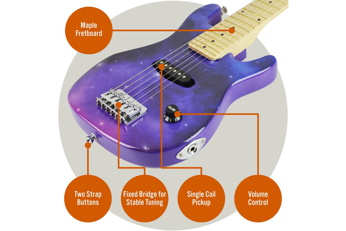 3rd Avenue Junior Electric Guitar Pack - Purple Galaxy-4
