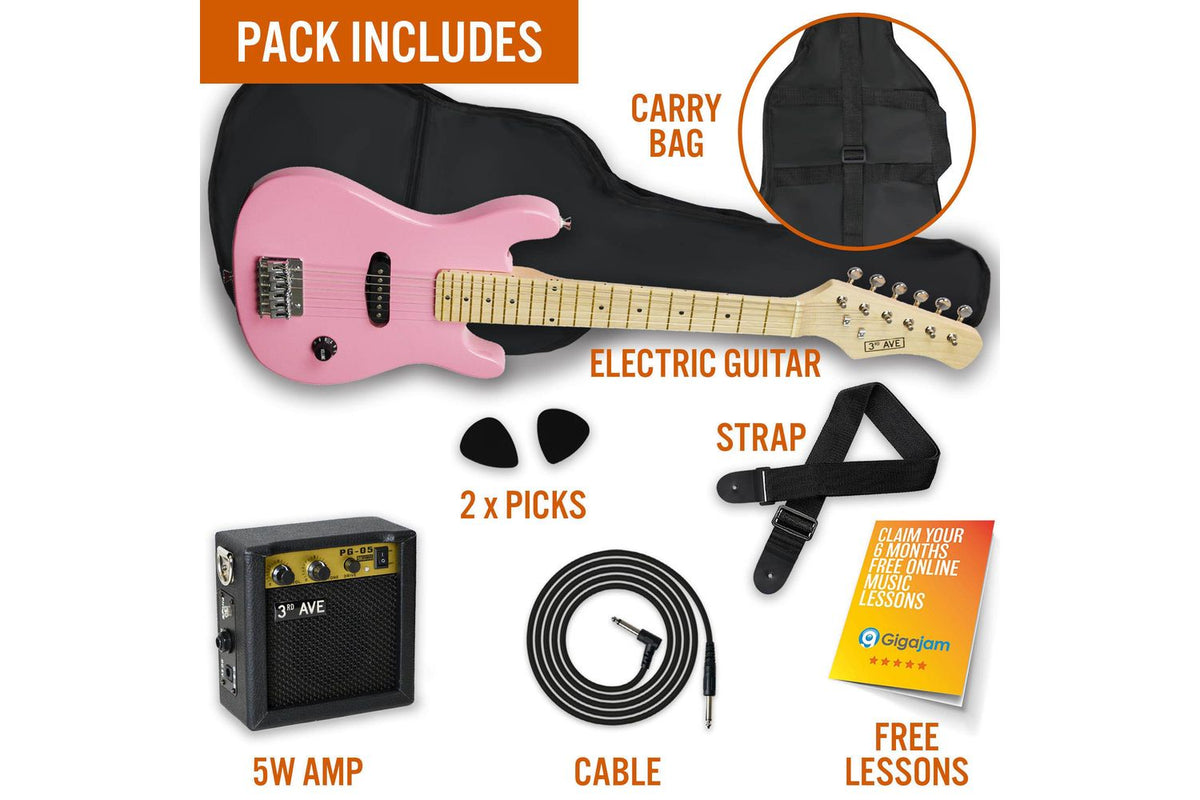 3rd Avenue Junior Electric Guitar Pack - Pink-3