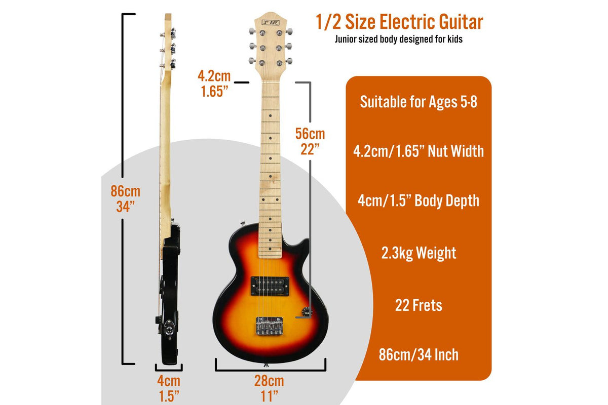 3rd Avenue Junior Electric Rock Guitar Pack - Sun-2