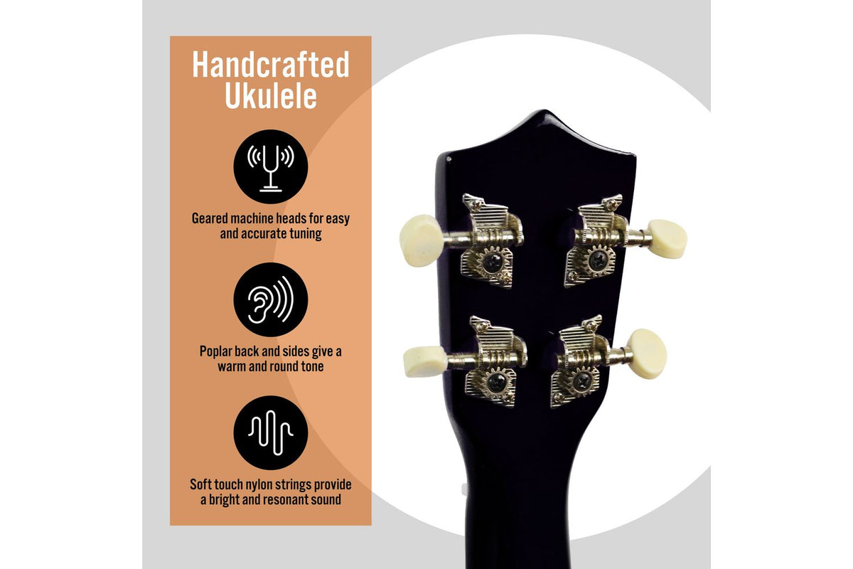 3rd Avenue Soprano Ukulele - Black-4