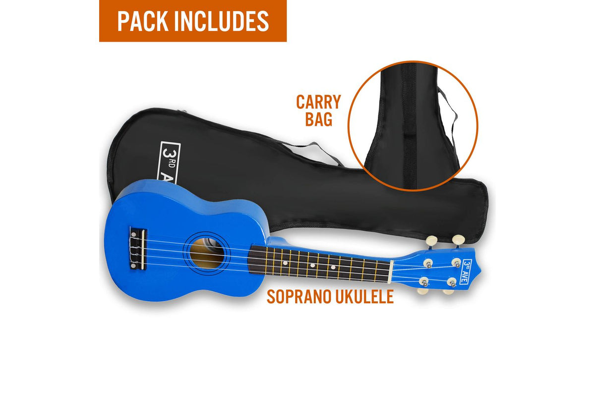 3rd Avenue Soprano Ukulele - Blue-3