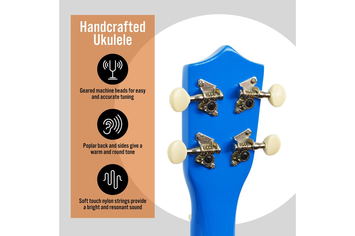 3rd Avenue Soprano Ukulele - Blue-4