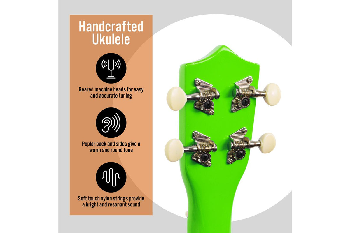 3rd Avenue Soprano Ukulele - Lime Green-4