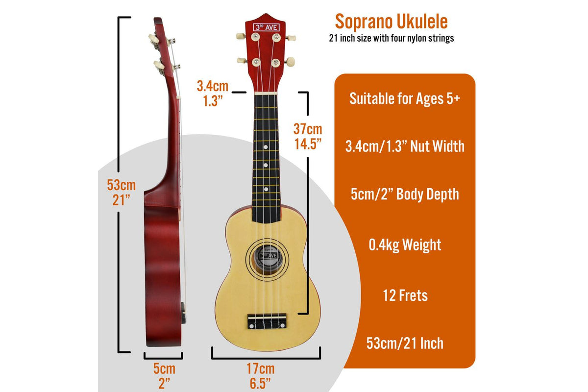 3rd Avenue Soprano Ukulele Pack - Natural-2