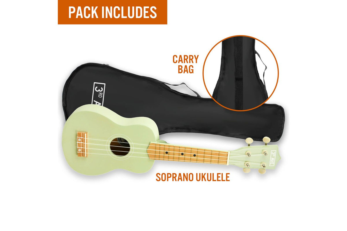3rd Avenue Soprano Ukulele - Pastel Green-3