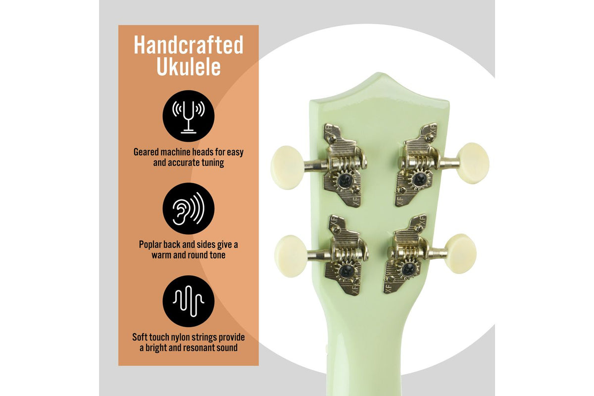 3rd Avenue Soprano Ukulele - Pastel Green-4