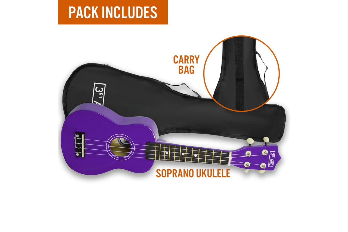 3rd Avenue Soprano Ukulele - Purple-3