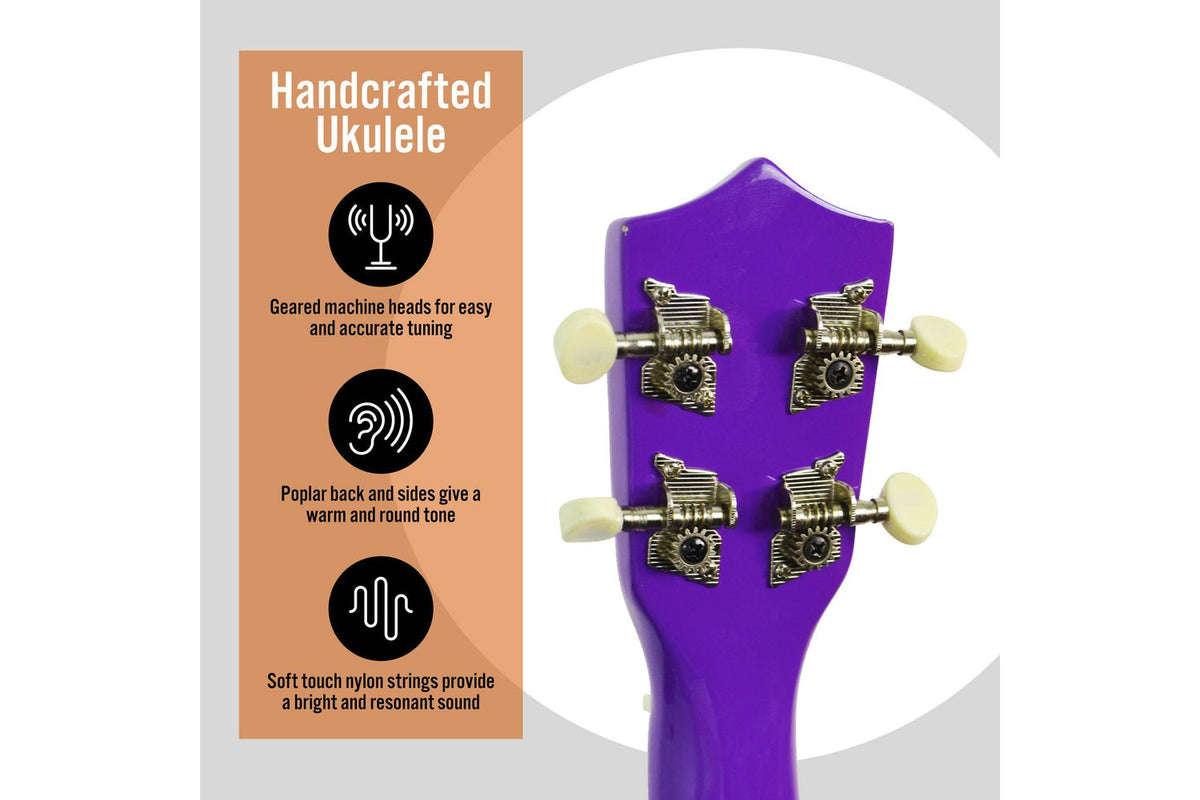 3rd Avenue Soprano Ukulele Pack - Purple-4