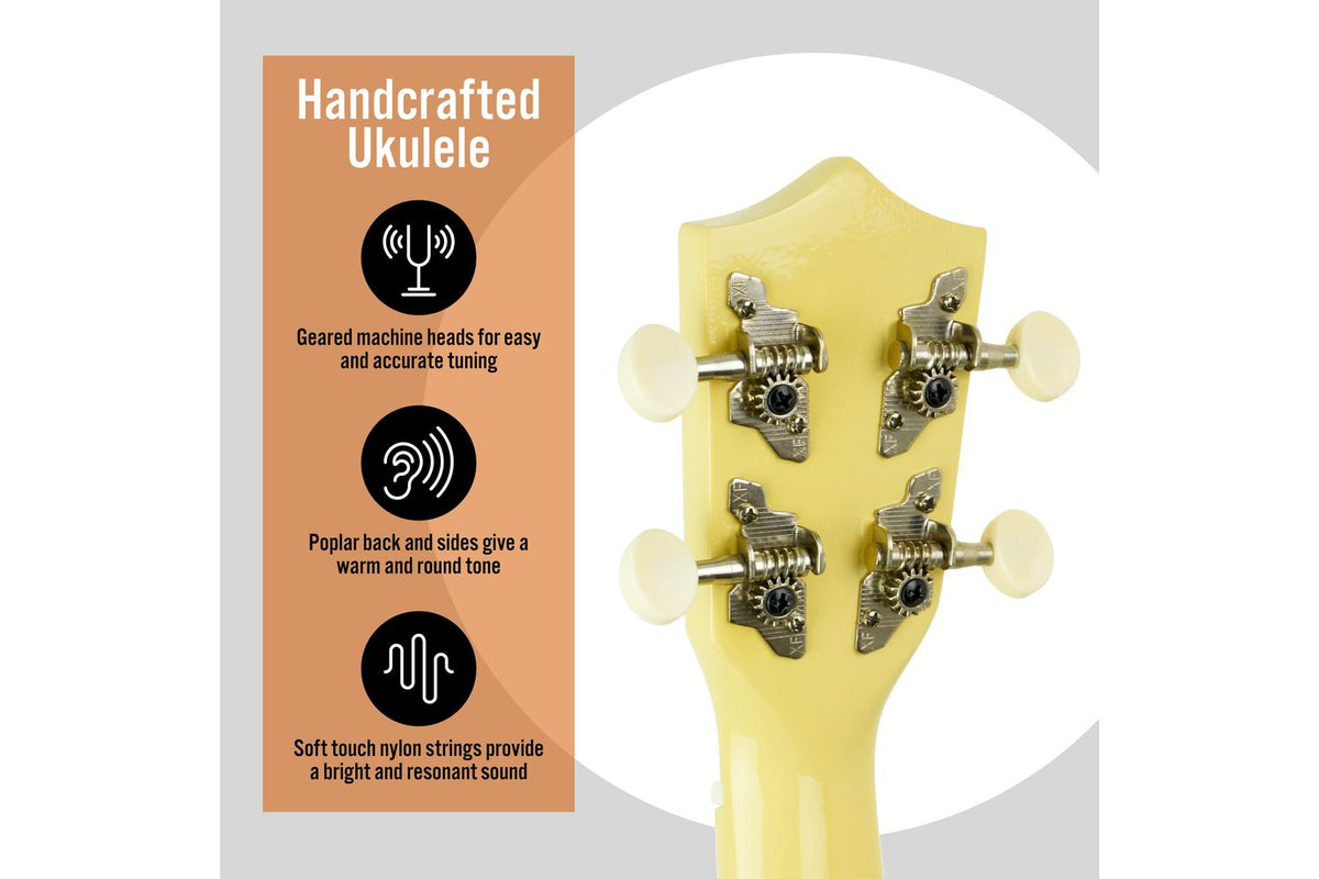 3rd Avenue Soprano Ukulele - Pastel Yellow-4