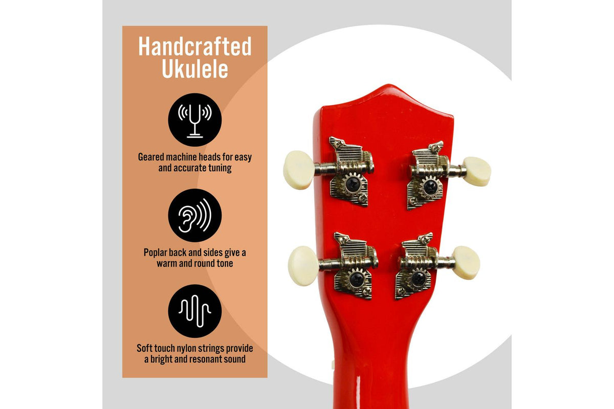 3rd Avenue Soprano Ukulele Pack - Red-4