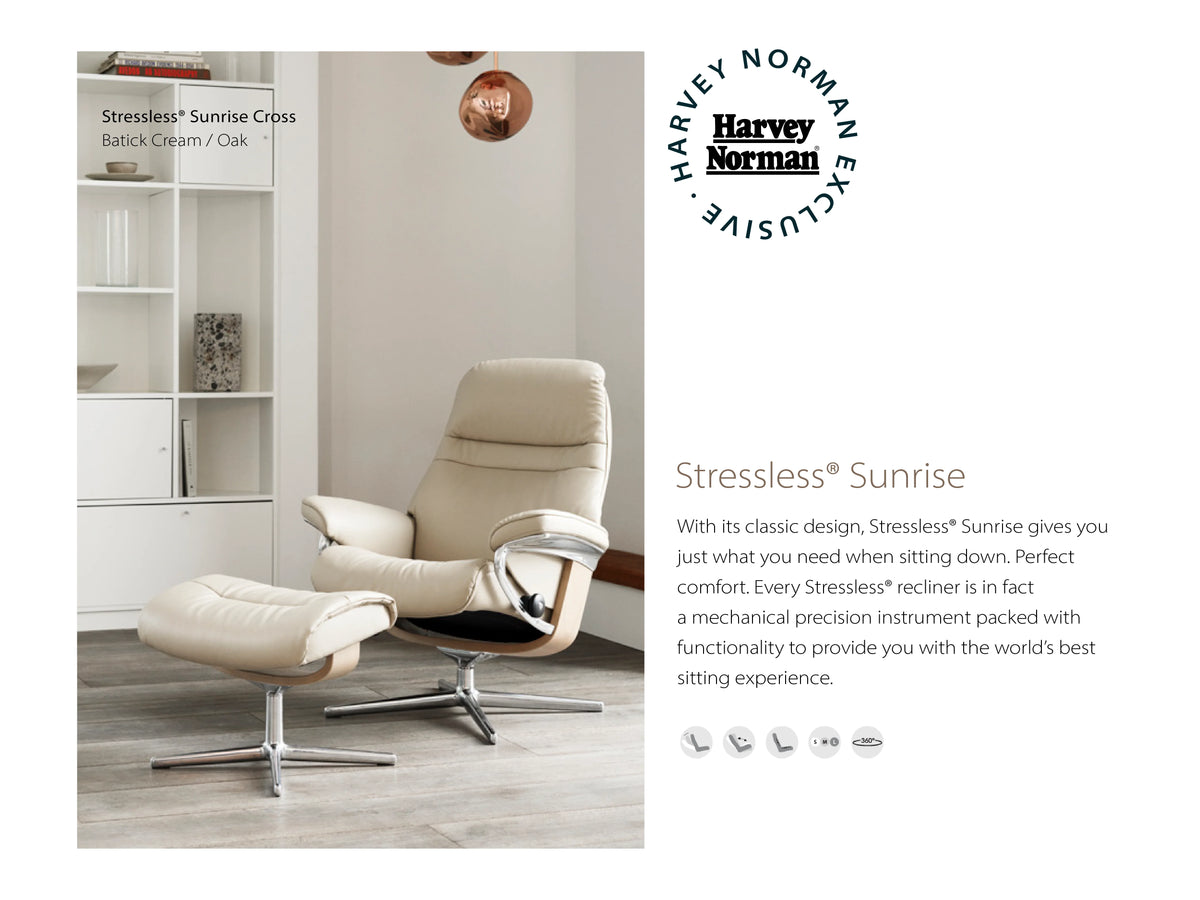 Stressless Sunrise Recliner Office Wood Base | Leather | Beige-2