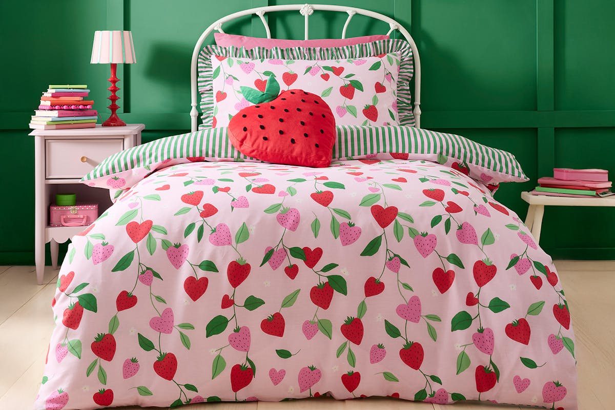 Bedlam | Fun Strawberries Duvet Cover Set | Multicolour | Double