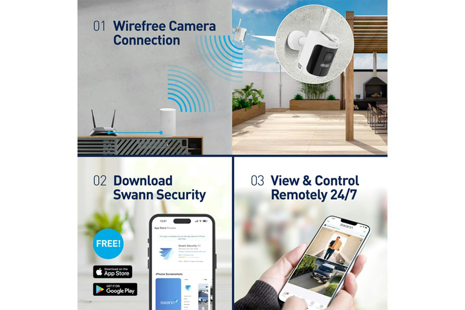 Swann AllSecure4K Wireless Security Camera Kit Security System | Pack of 4-5