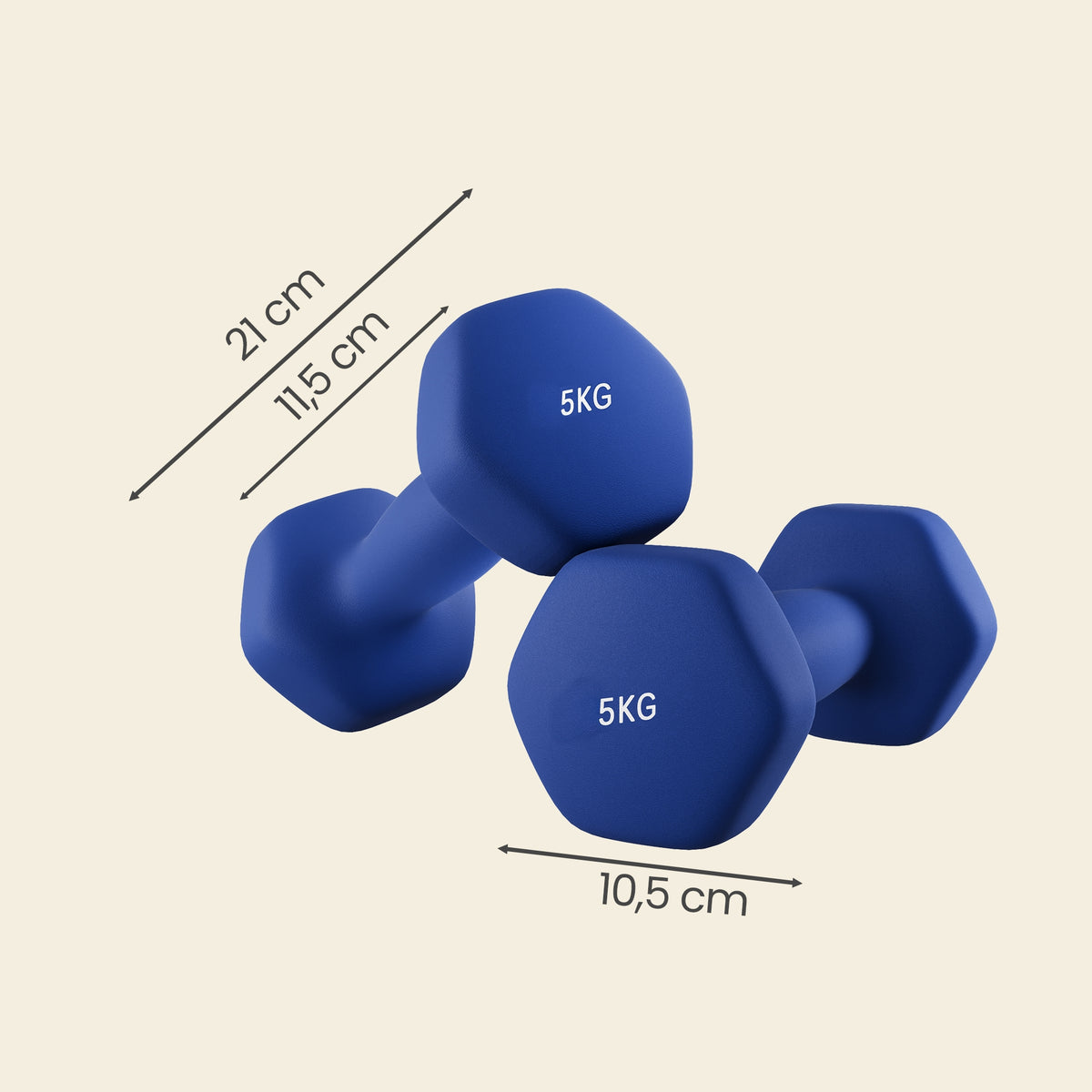 Hexagonal Dumbbells Set Of 2 | Hand Weights | Iron Pvc | 5 Kg-3