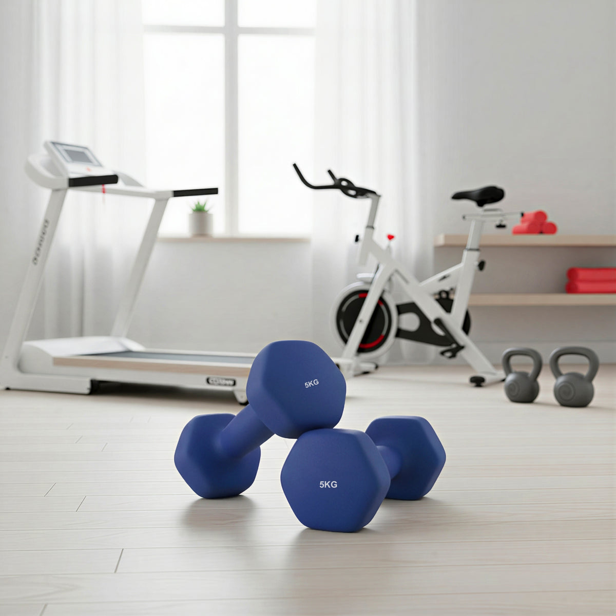 Hexagonal Dumbbells Set Of 2 | Hand Weights | Iron Pvc | 5 Kg-5