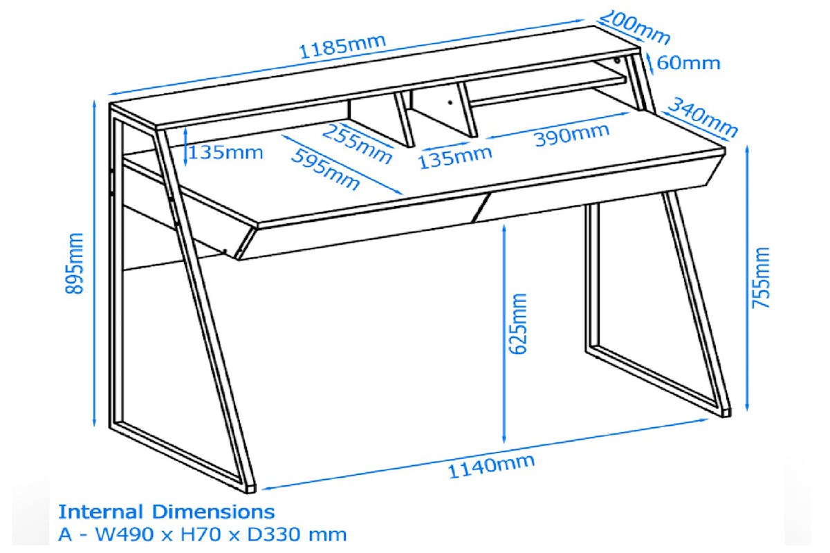 Dorel Salcombe Desk | Black/Oak-6