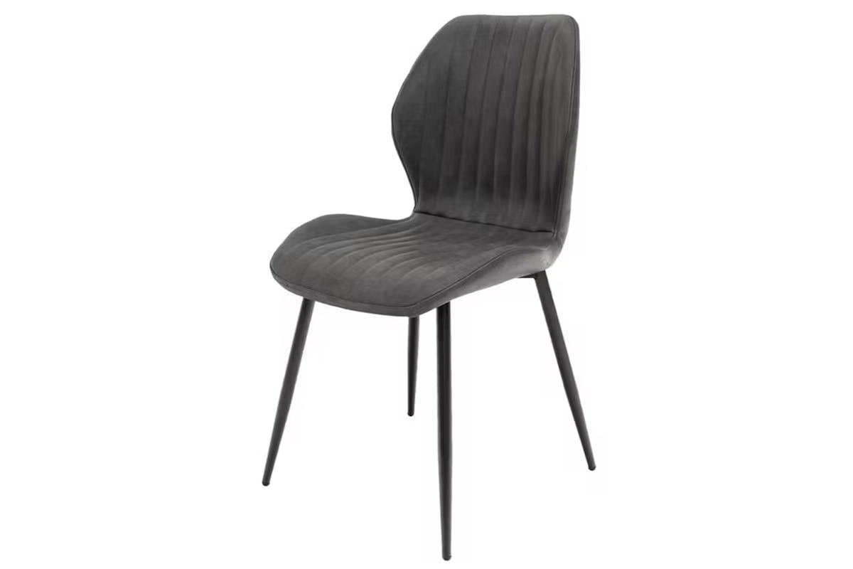 Sheldon Dining Chairs | Leather | Grey | Set of 2-4