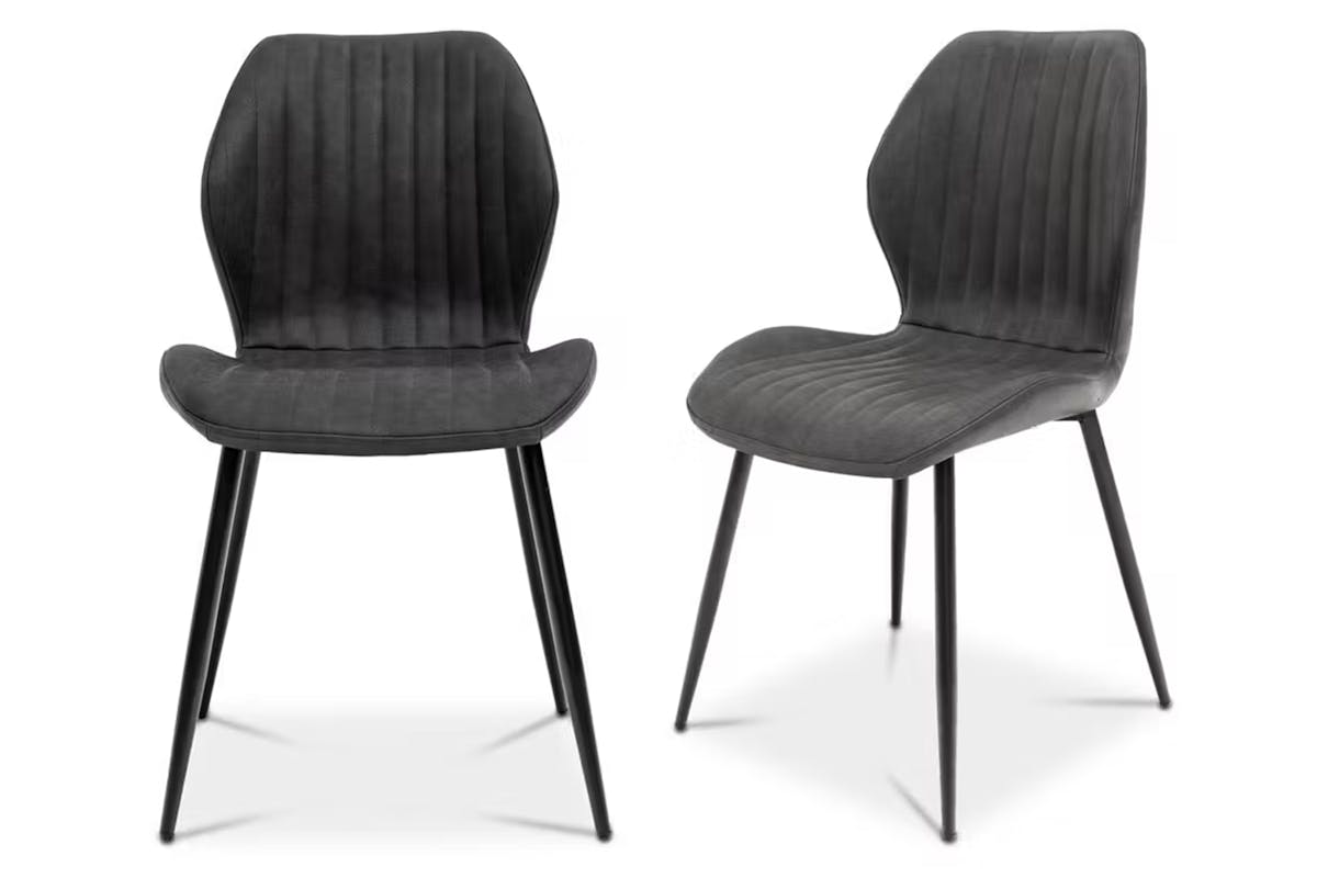 Sheldon Dining Chairs | Leather | Grey | Set of 2-3