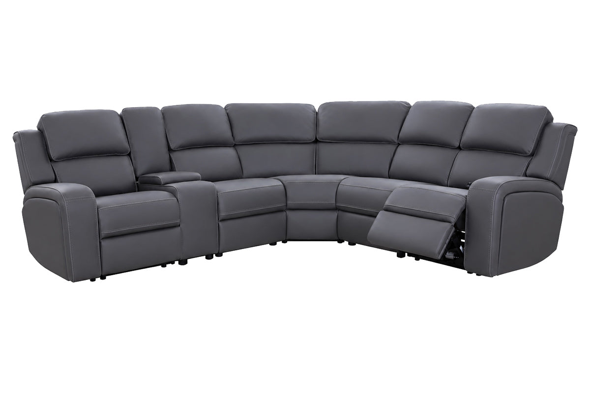 Shobi Corner Sofa | Large | Power Recliner | Fabric | Grey-2