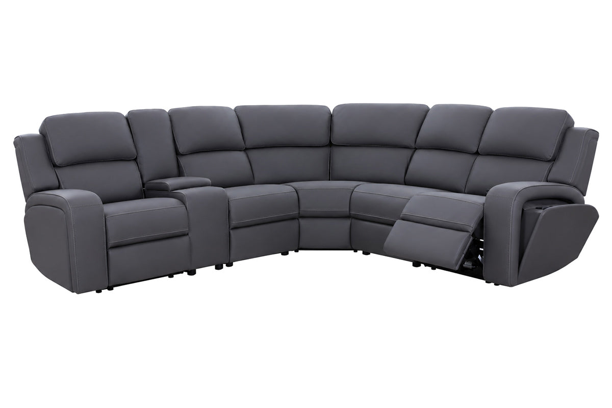 Shobi Corner Sofa | Large | Power Recliner | Fabric | Grey-4