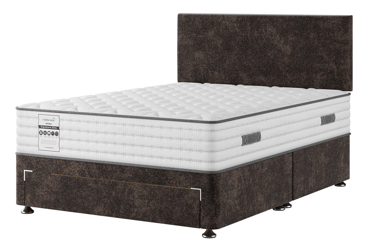 Castlebeds | Signature Elite Bed Bundle End-Drawer Base | King | 5ft | Truffle-2