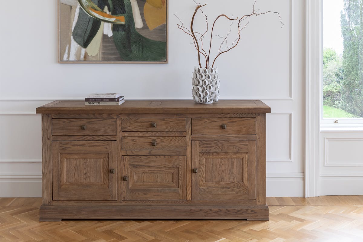 Monastery 3 Door Sideboard | Grey Oil-2
