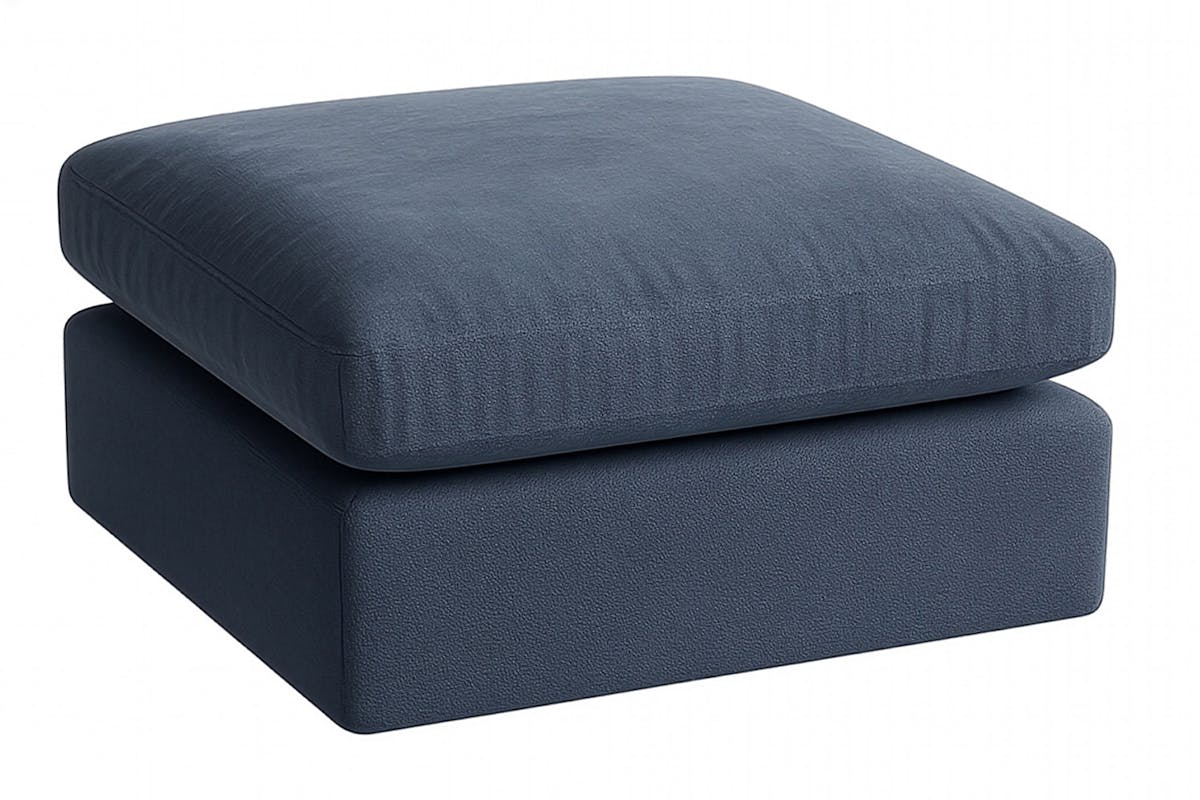 Simo Footstool | Fabric | Navy
