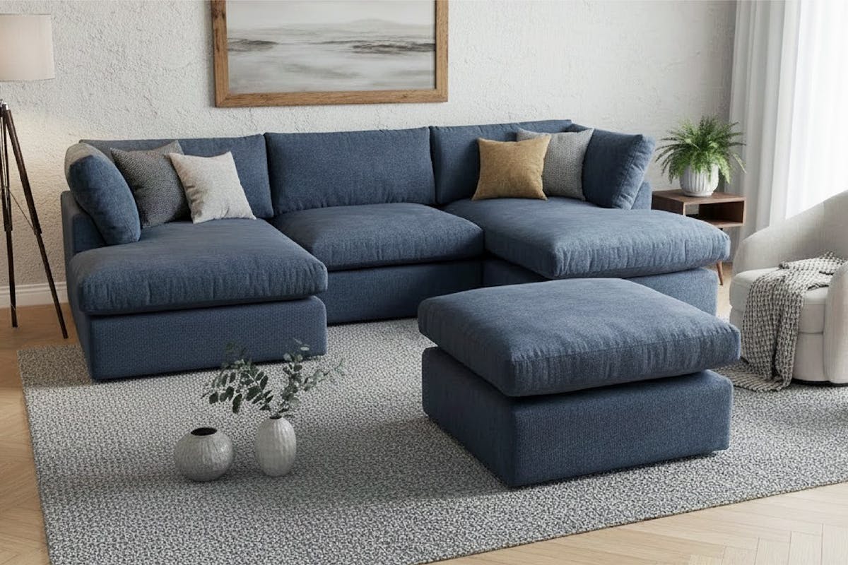 Simo Corner Sofa | Fabric | Navy