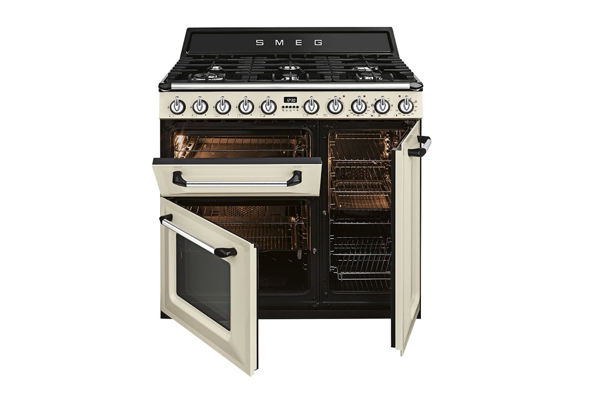Smeg 90cm Dual Fuel Range Cooker | TR93P | Cream-3