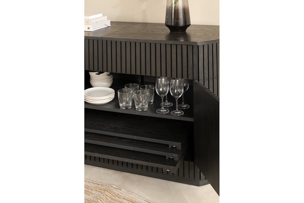 Transformer Round Sideboard Right Side | Smoked Hickory-6