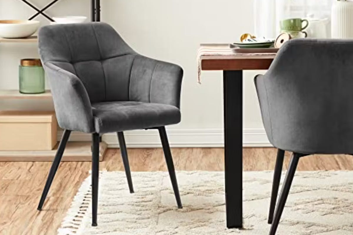 Songmics Carver Dining Chairs | High Back | Grey | Set of 2-2