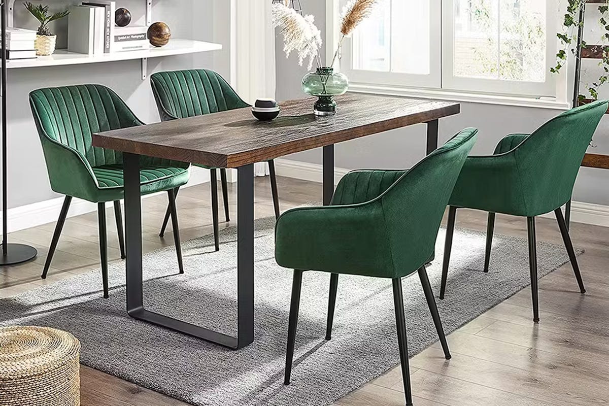 Songmics Armrests Lounge Dining Chairs | Green-3