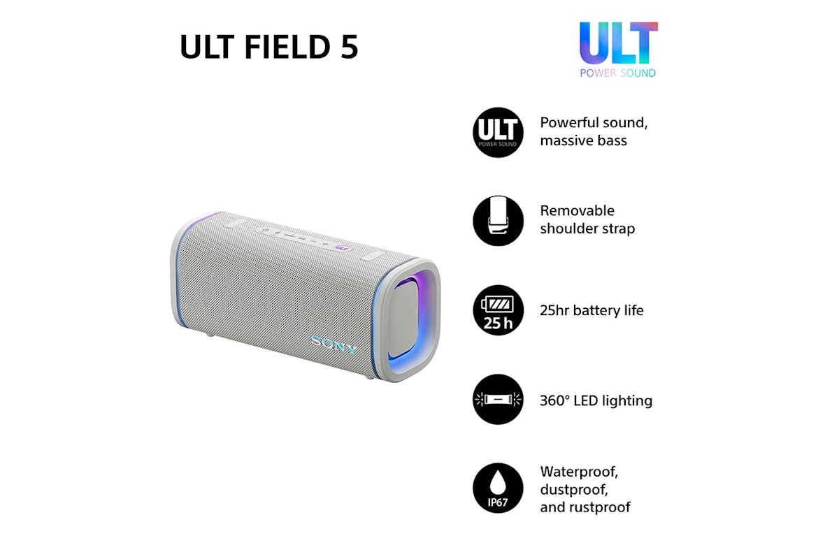 Sony ULT FIELD 5  Powerful Bluetooth Portable Speaker| Off-White | SRSULT50W.CE7-6