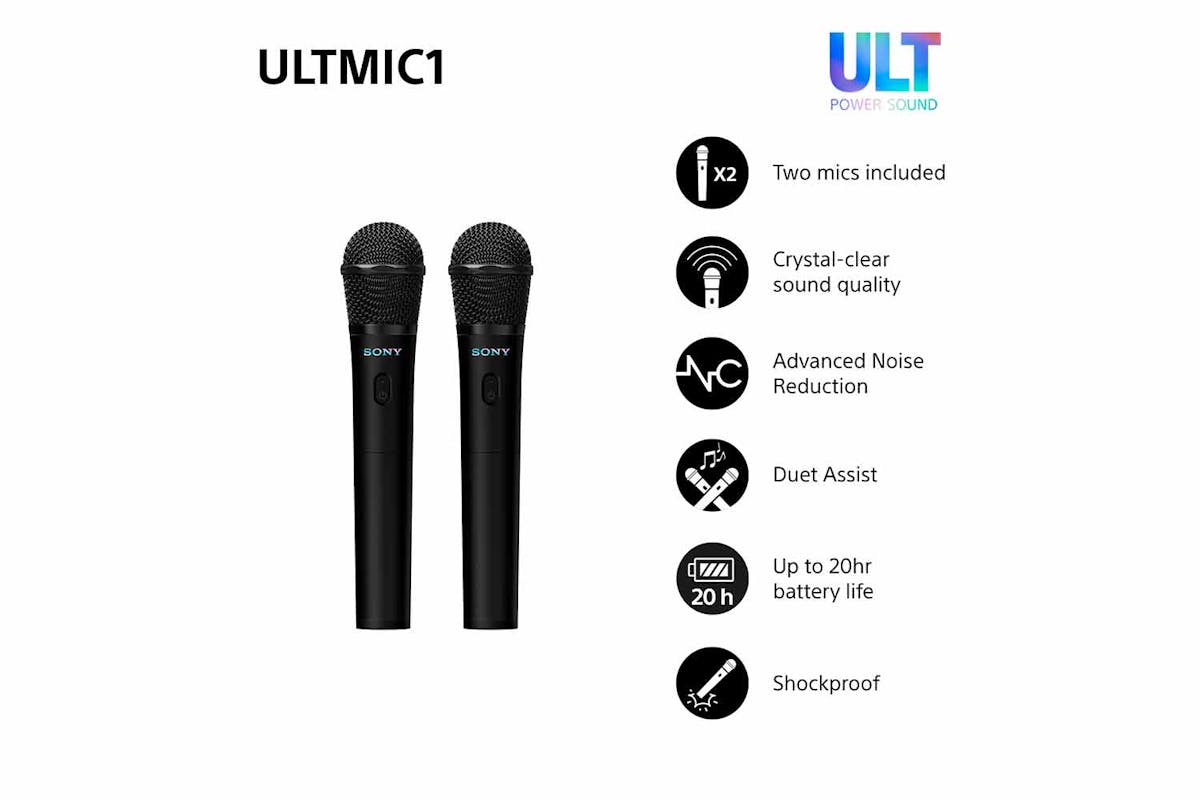 Sony ULTMIC1 Wireless Microphone Set with 2 Mics and Receiver| Black |UOULTMIC1.CE7-4