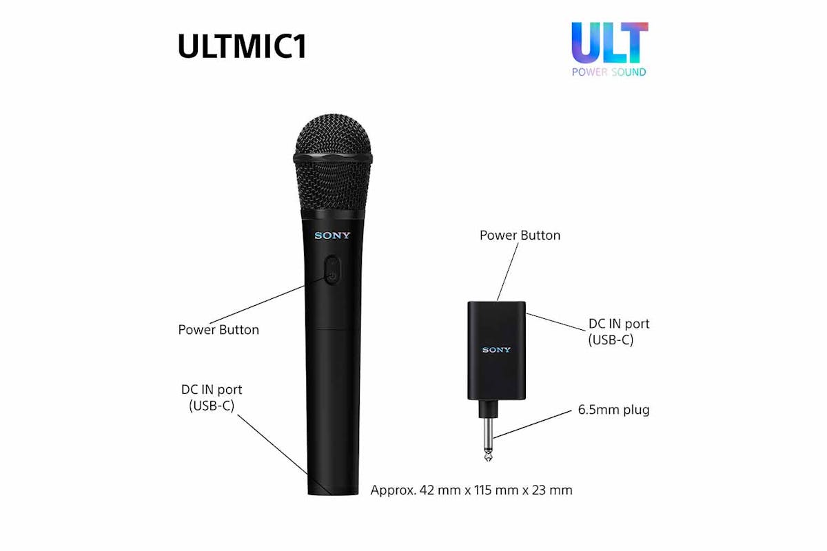 Sony ULTMIC1 Wireless Microphone Set with 2 Mics and Receiver| Black |UOULTMIC1.CE7-5