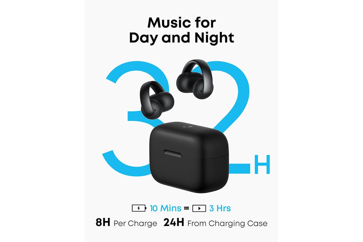 Soundcore AeroClip Open-Ear Earbuds with Adaptive Comfort | Black-3