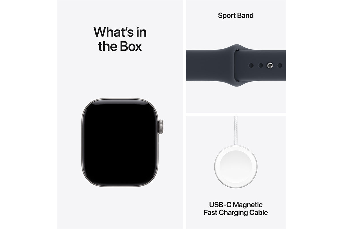 Apple Watch Series 12 | GPS | 46mm | Space Grey Aluminium | Navy Blue Sport Band | S/M-7