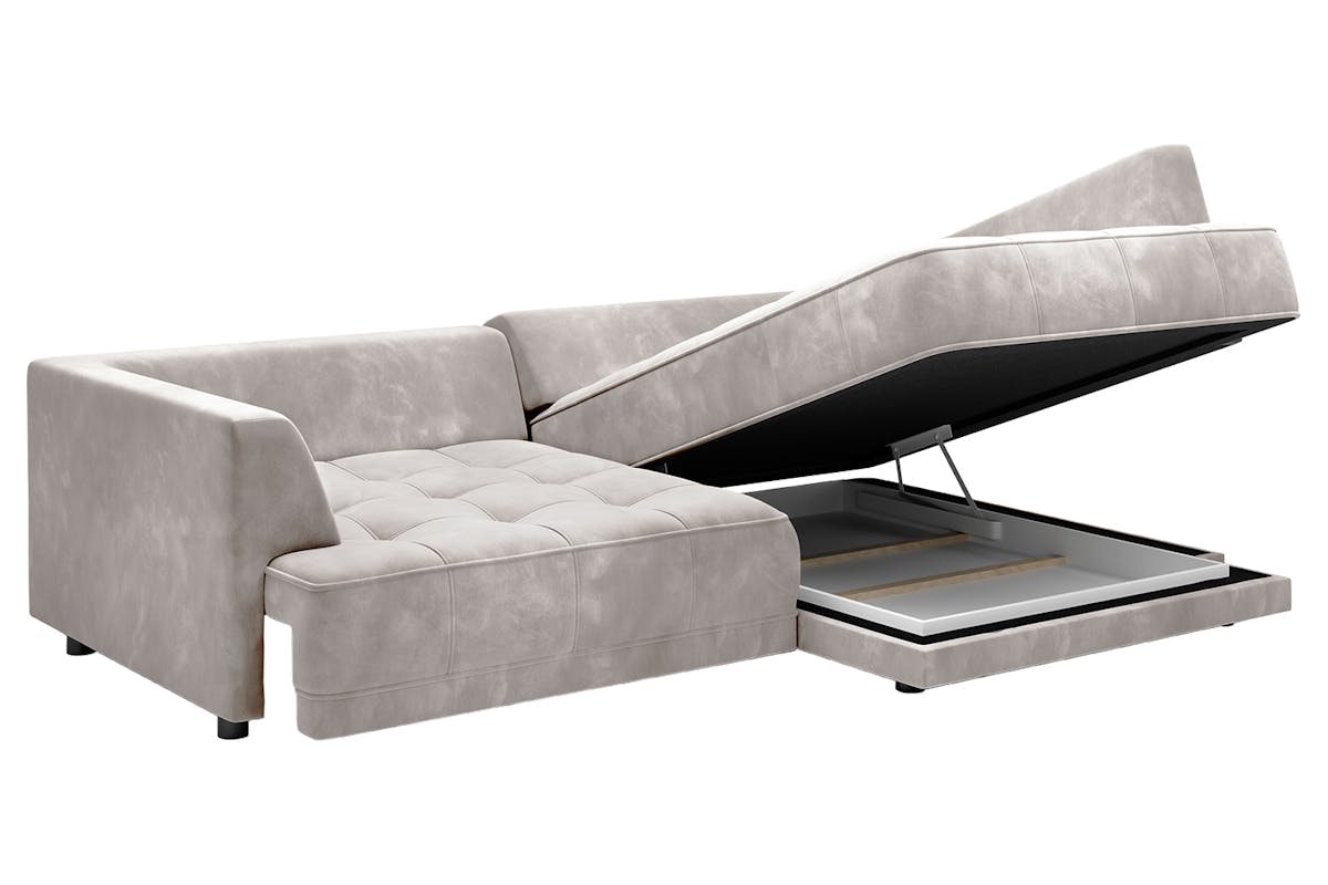Amelia 4 Seater Power Slider Storage Chaise Sofa | Fabric | Taupe-7