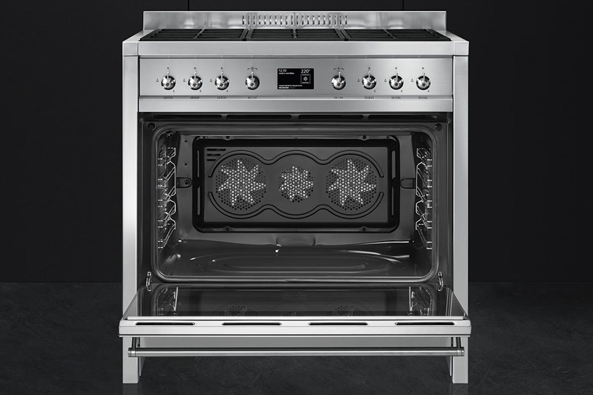 Smeg 90cm Dual Fuel Range Cooker | A1-9 | Stainless Steel-4