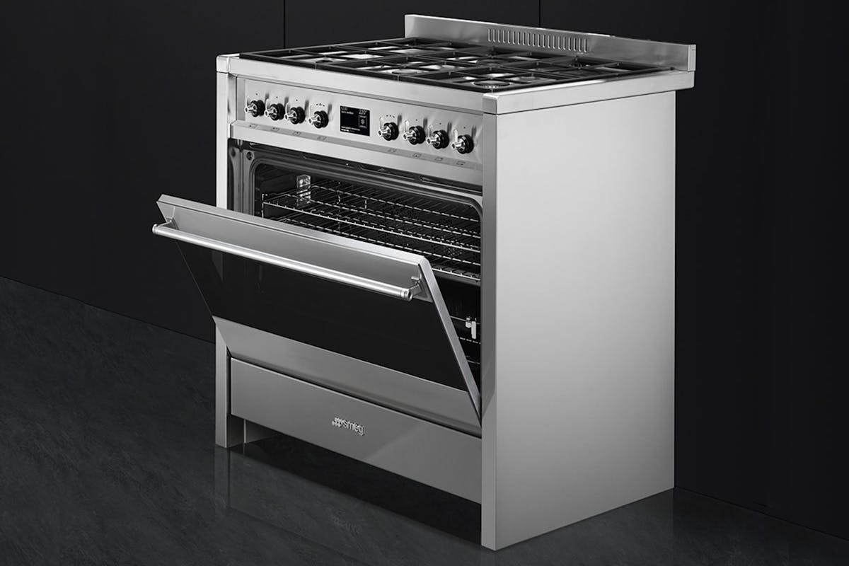 Smeg 90cm Dual Fuel Range Cooker | A1-9 | Stainless Steel-6