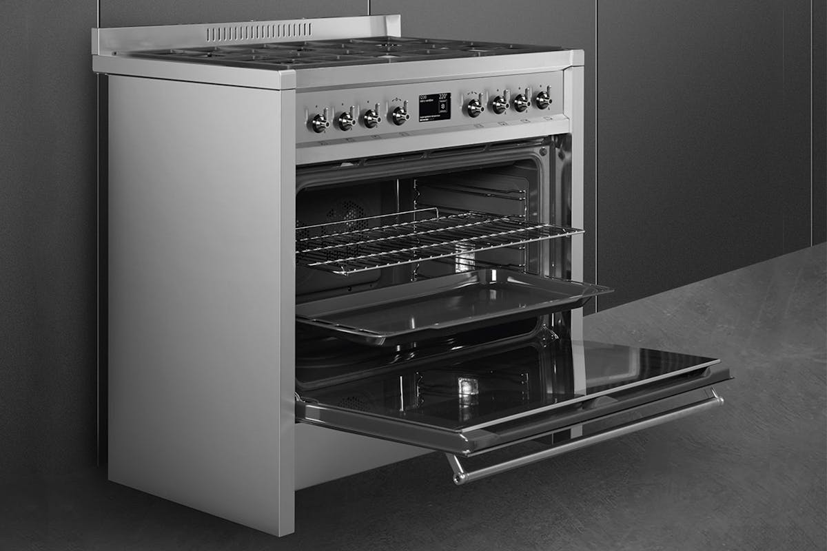 Smeg 90cm Dual Fuel Range Cooker | A1-9 | Stainless Steel-7