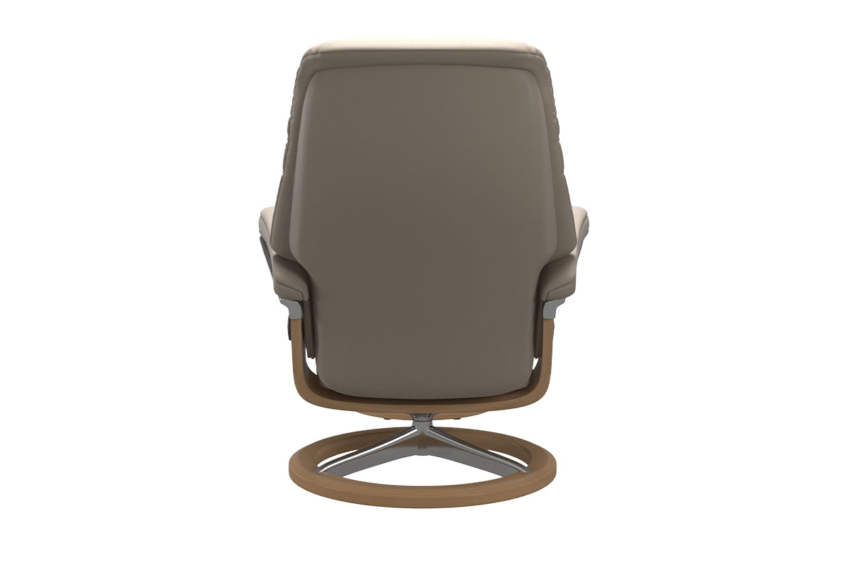 Stressless® Sunrise Recliner with Footstool | Leather | Beige-10