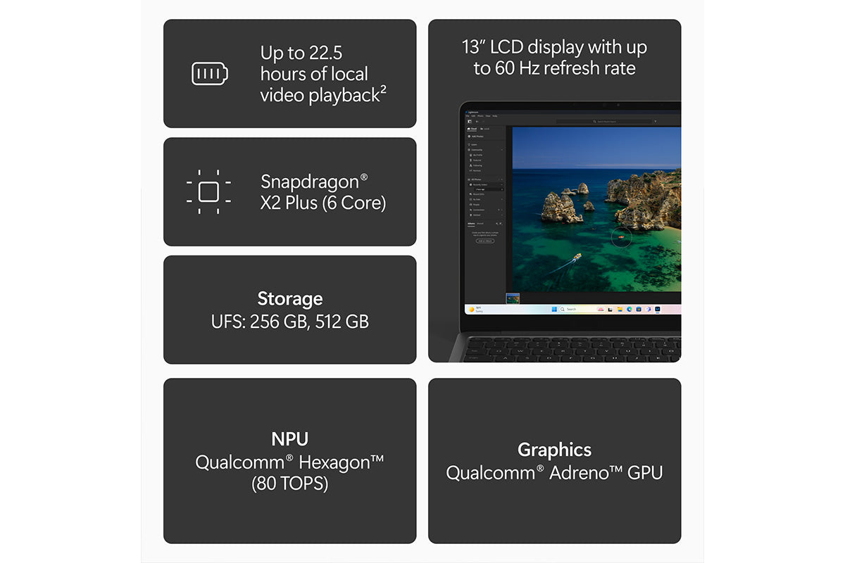 Microsoft Surface 13" Laptop | Snapdragon X2 Plus (6 Core) | 16GB | 512GB | Qualcomm Adreno™ | Black-12