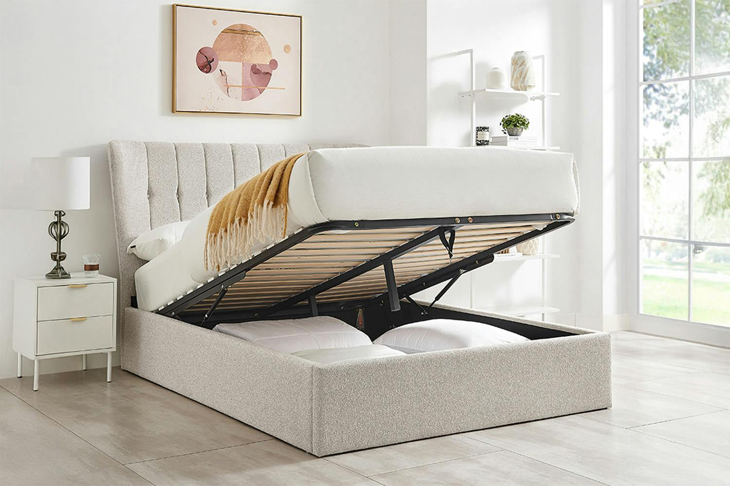 Mia Ottoman Bed Frame | King | 5ft | Mink-9