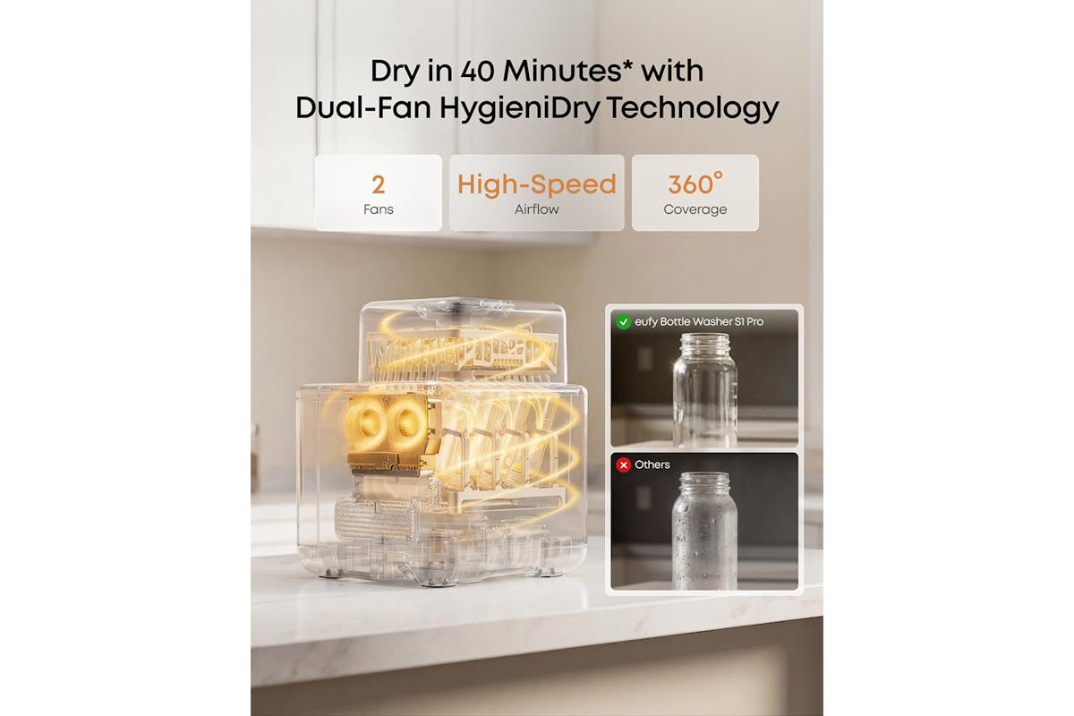 Eufy S1 Pro Baby Bottle Washer and Steriliser | T6010283-6