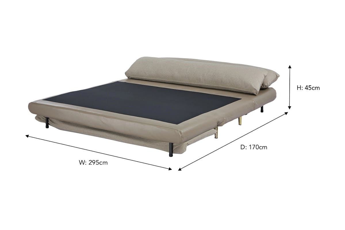 Henry 2 Seater Armless Sofa Bed | Taupe-14