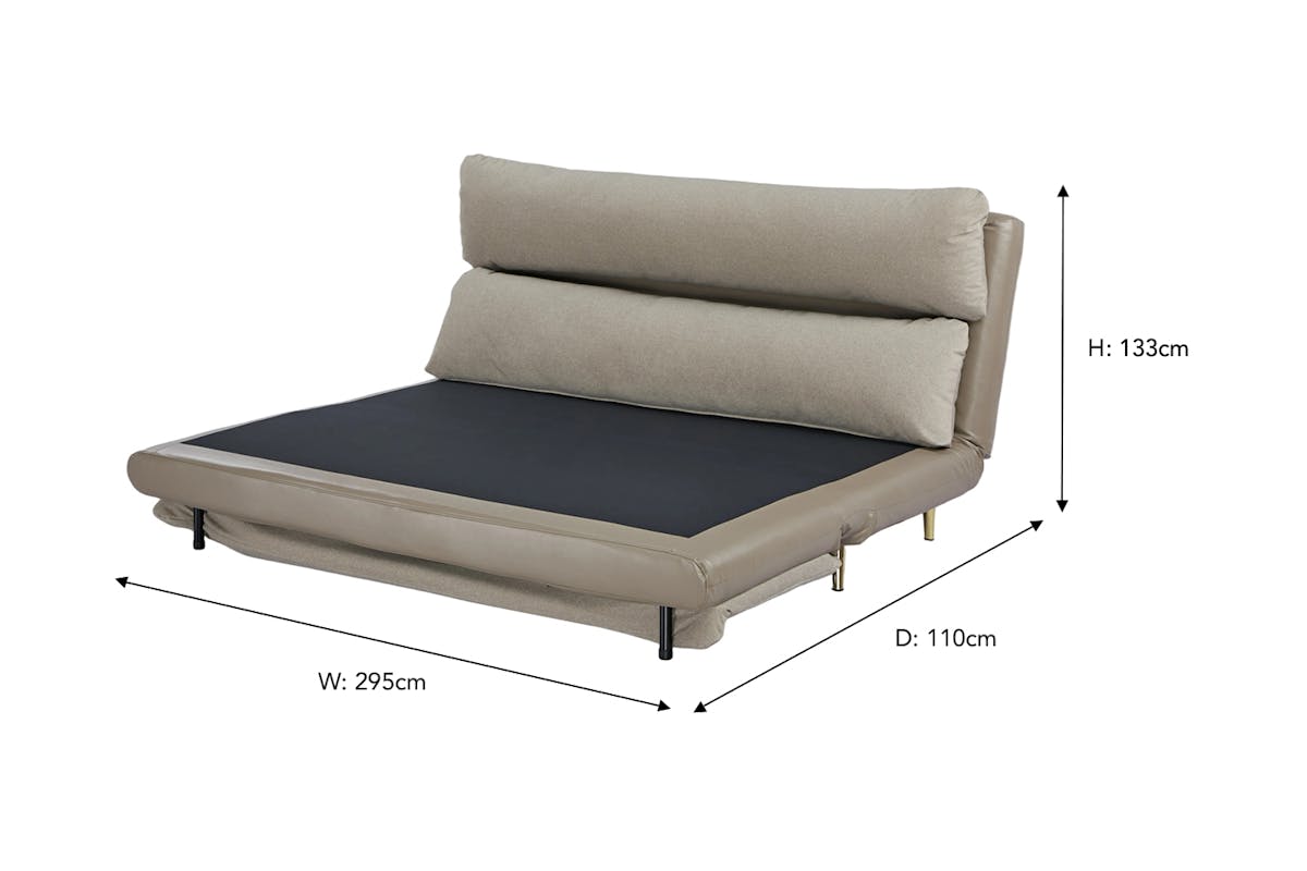 Henry 2 Seater Armless Sofa Bed | Taupe-15