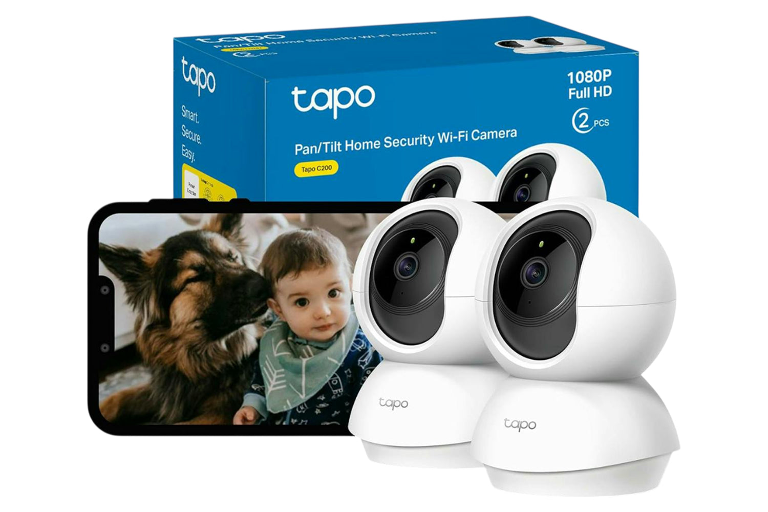 TP-Link Tapo Pan/Tilt Home Security Wi-Fi Camera | Pack of 2