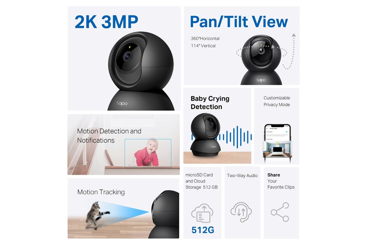 TP-Link Tapo Pan/Tilt Home Security Wi-Fi Camera | Black-3