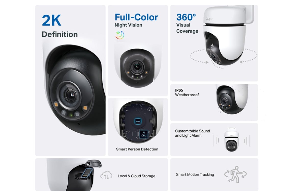 TP-Link Tapo Outdoor Pan/Tilt Security WiFi Camera | White/Black-2